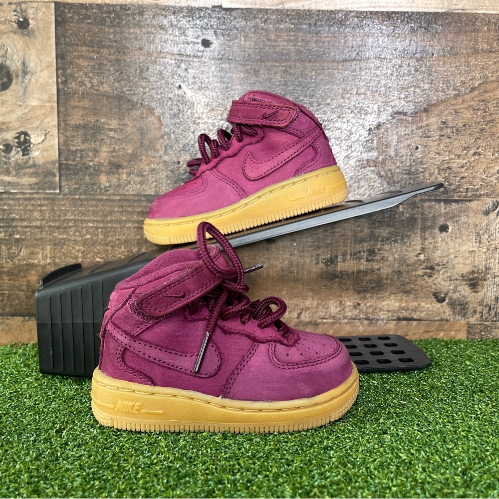 NIKE AIR FORCE 1 MID WB TD‎ Bordeaux Size 5C AH0757-600